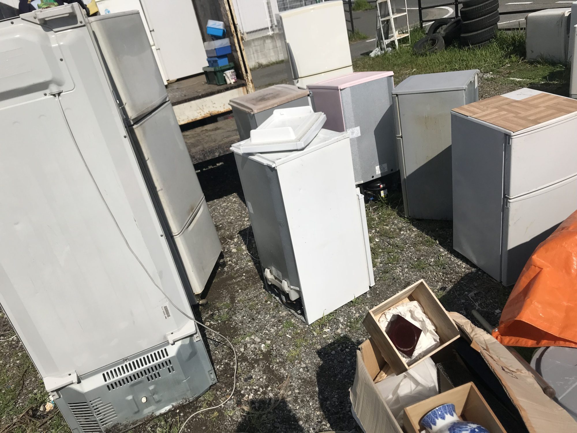 熊本で処分する前大量に溜まった冷蔵庫